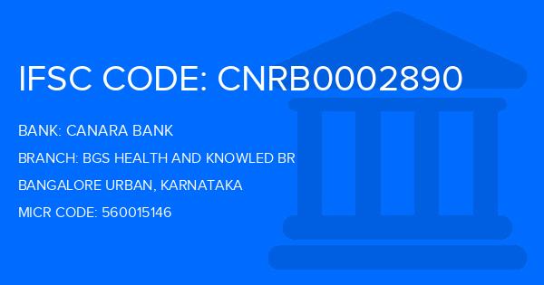 Canara Bank Bgs Health And Knowled Br Branch IFSC Code