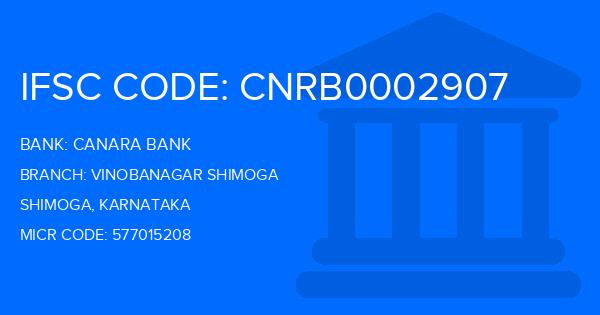Canara Bank Vinobanagar Shimoga Branch IFSC Code