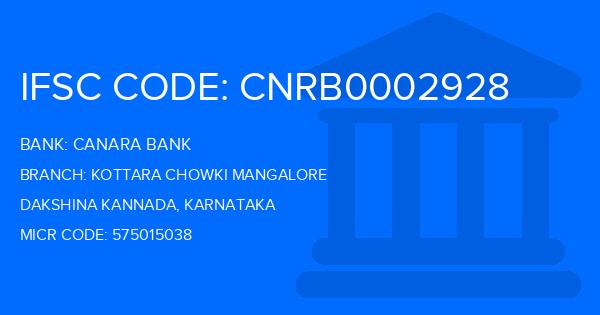 Canara Bank Kottara Chowki Mangalore Branch IFSC Code
