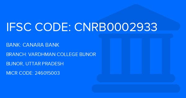 Canara Bank Vardhman College Bijnor Branch IFSC Code