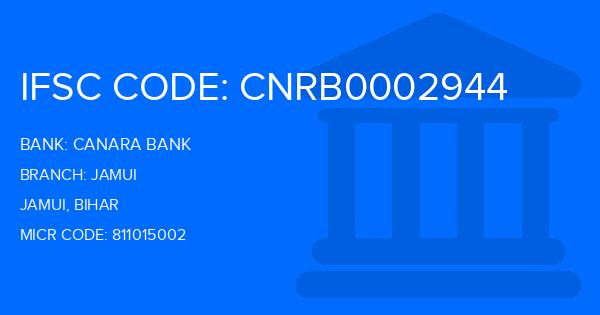 Canara Bank Jamui Branch IFSC Code