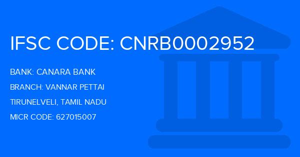 Canara Bank Vannar Pettai Branch IFSC Code