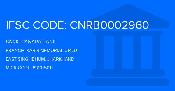Canara Bank Kabir Memorial Urdu Branch IFSC Code