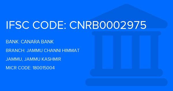 Canara Bank Jammu Channi Himmat Branch IFSC Code