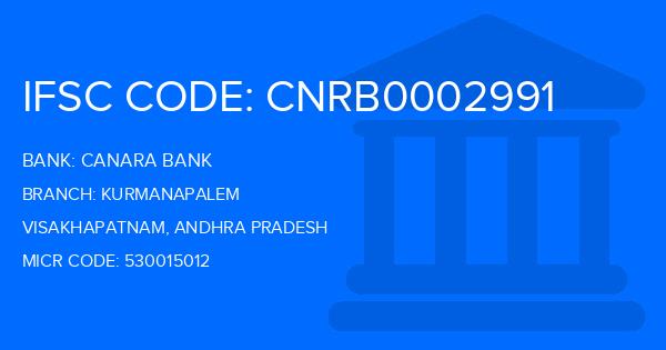 Canara Bank Kurmanapalem Branch IFSC Code