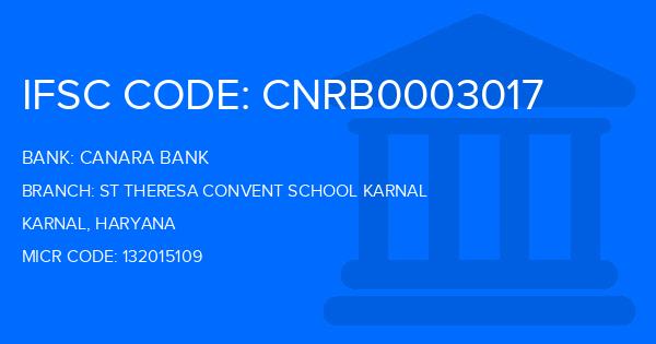 Canara Bank St Theresa Convent School Karnal Branch IFSC Code