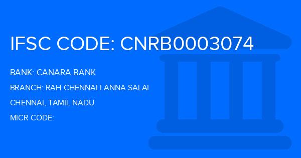 Canara Bank Rah Chennai I Anna Salai Branch IFSC Code