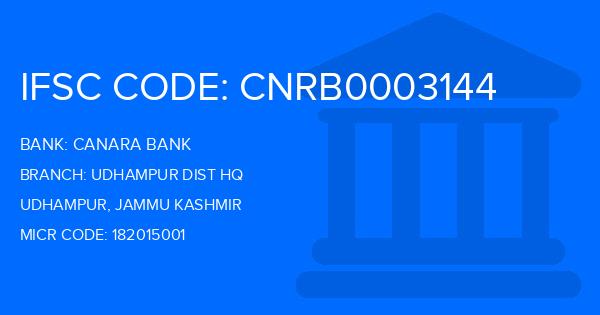 Canara Bank Udhampur Dist Hq Branch IFSC Code