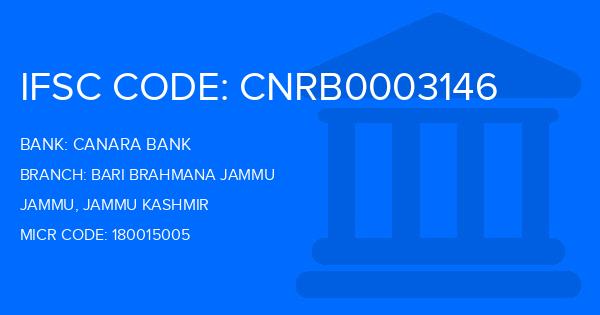 Canara Bank Bari Brahmana Jammu Branch IFSC Code