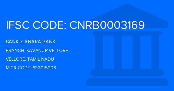 Canara Bank Kavanur Vellore Branch IFSC Code