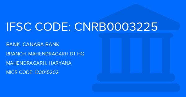 Canara Bank Mahendragarh Dt Hq Branch IFSC Code