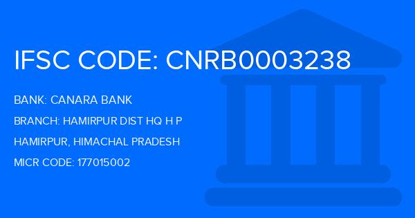 Canara Bank Hamirpur Dist Hq H P Branch IFSC Code