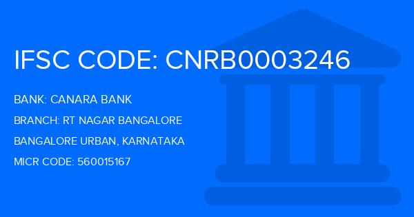 Canara Bank Rt Nagar Bangalore Branch IFSC Code