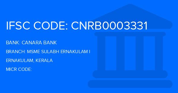 Canara Bank Msme Sulabh Ernakulam I Branch IFSC Code