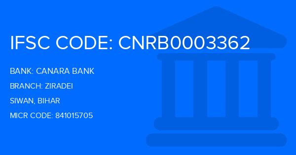 Canara Bank Ziradei Branch IFSC Code