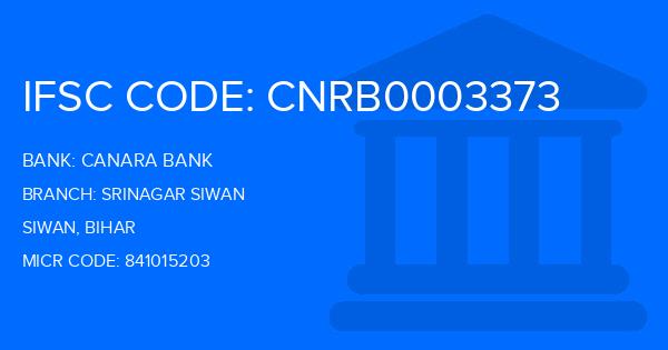 Canara Bank Srinagar Siwan Branch IFSC Code