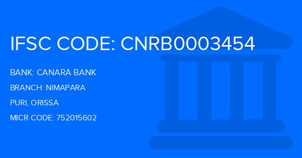 Canara Bank Nimapara Branch IFSC Code