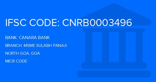 Canara Bank Msme Sulabh Panaji Branch IFSC Code