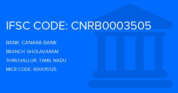 Canara Bank Sholavaram Branch IFSC Code