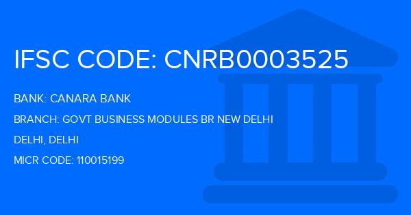 Canara Bank Govt Business Modules Br New Delhi Branch IFSC Code