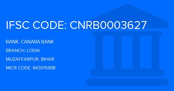 Canara Bank Lodia Branch IFSC Code