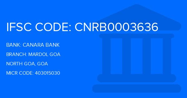 Canara Bank Mardol Goa Branch IFSC Code