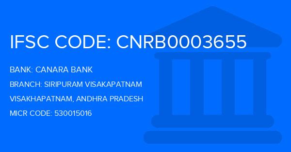 Canara Bank Siripuram Visakapatnam Branch IFSC Code