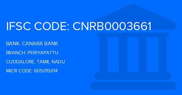 Canara Bank Periyapattu Branch IFSC Code
