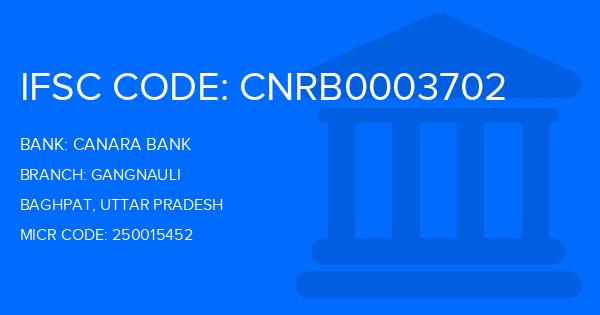 Canara Bank Gangnauli Branch IFSC Code