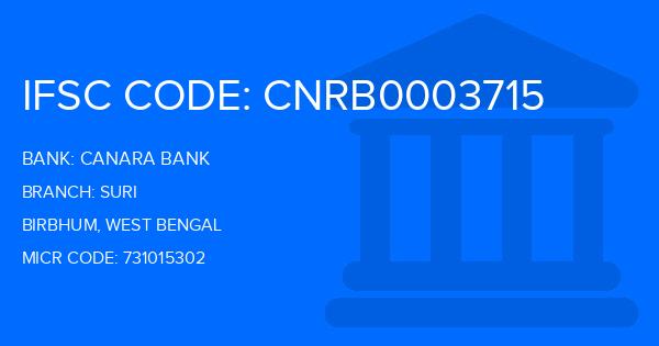 Canara Bank Suri Branch IFSC Code
