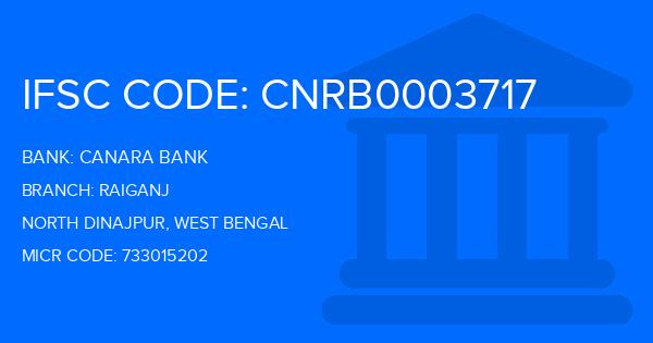 Canara Bank Raiganj Branch IFSC Code