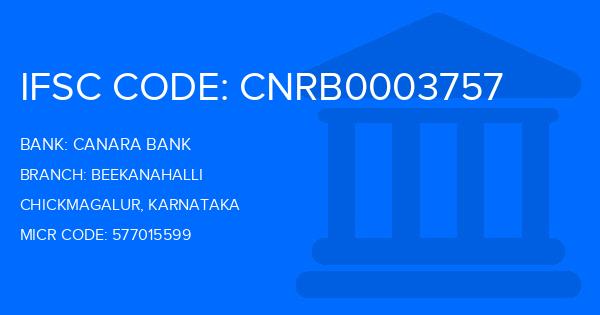 Canara Bank Beekanahalli Branch IFSC Code