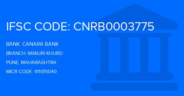 Canara Bank Manjri Khurd Branch IFSC Code