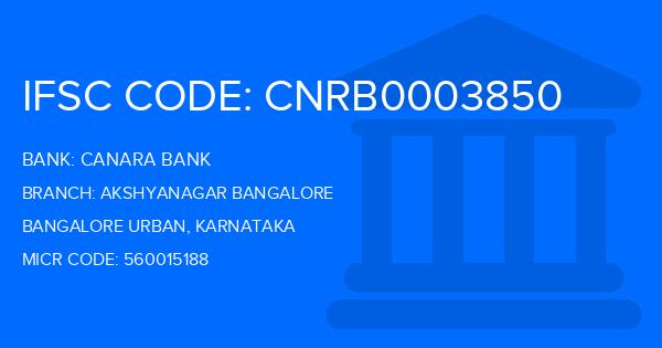 Canara Bank Akshyanagar Bangalore Branch IFSC Code