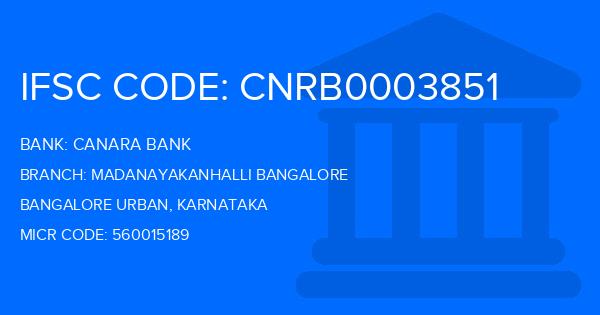 Canara Bank Madanayakanhalli Bangalore Branch IFSC Code