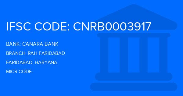 Canara Bank Rah Faridabad Branch IFSC Code