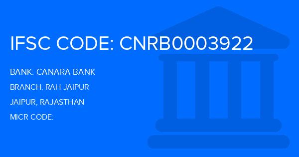Canara Bank Rah Jaipur Branch IFSC Code