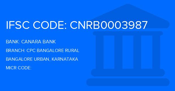 Canara Bank Cpc Bangalore Rural Branch IFSC Code