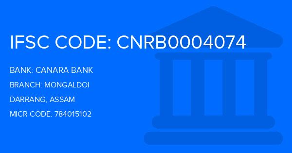 Canara Bank Mongaldoi Branch IFSC Code