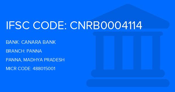 Canara Bank Panna Branch IFSC Code
