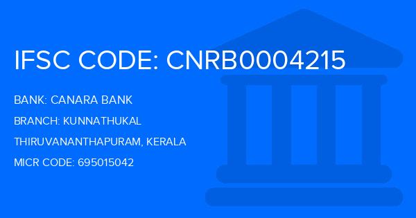 Canara Bank Kunnathukal Branch IFSC Code