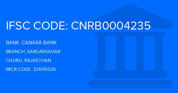Canara Bank Sardarsahar Branch IFSC Code