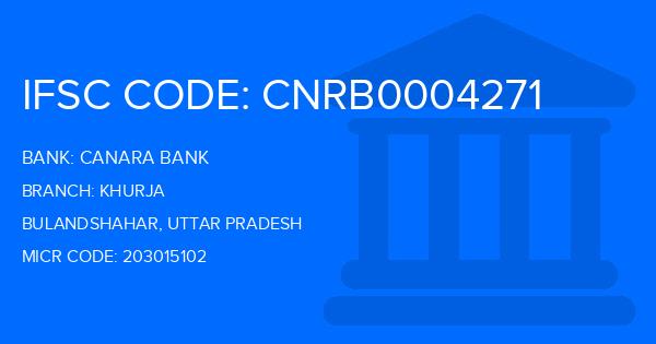 Canara Bank Khurja Branch IFSC Code