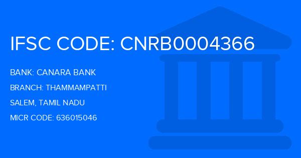 Canara Bank Thammampatti Branch IFSC Code