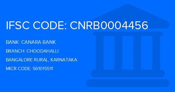 Canara Bank Choodahalli Branch IFSC Code