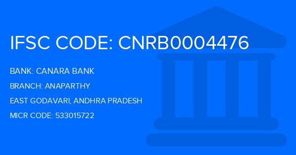 Canara Bank Anaparthy Branch IFSC Code