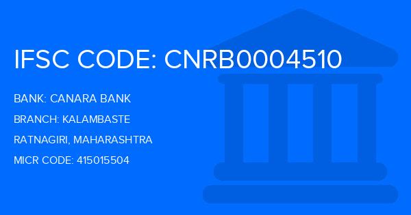 Canara Bank Kalambaste Branch IFSC Code