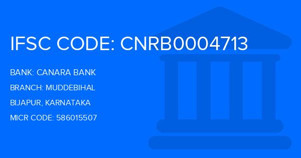 Canara Bank Muddebihal Branch IFSC Code