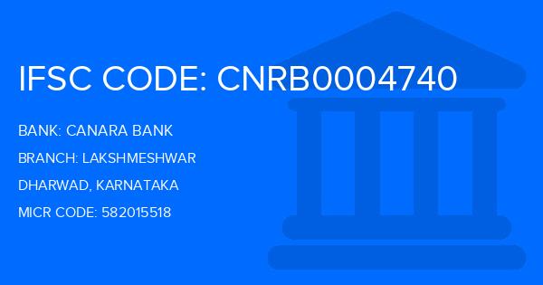 Canara Bank Lakshmeshwar Branch IFSC Code