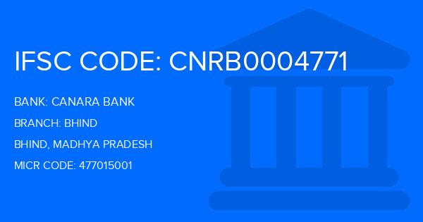 Canara Bank Bhind Branch IFSC Code